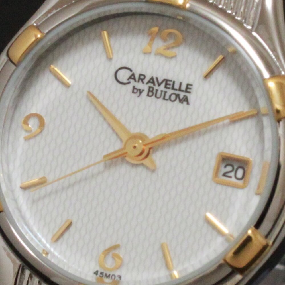 Caravelle Ladies Classic Design Watch By Bulova Two Tone Expansion Bracelet 23mm - Picture 13 of 13